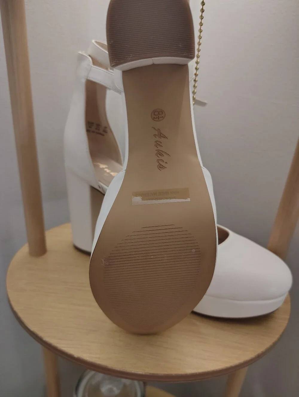 White Ankle-Strap Platform Pumps - Women Shoes